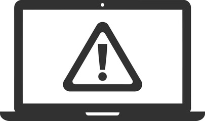 Computer screen showing warning alert symbol computer screen danger error notification warning sign vector