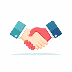 Stylized handshake illustration, depicting agreement, partnership, or collaboration.