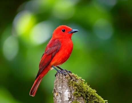 Colorful exotic birds perched on branches and feeders in vibrant natural backgrounds, featuring cardinals, parrots, finches, hummingbirds, woodpeckers, and tropical wildlife