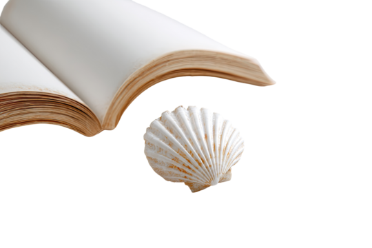 Open book and seashell (1)