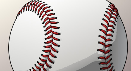 Sport Baseball Vector SVG Illustration with Red Stitching in Flat Design Style for Digital Media