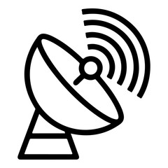 Satellite dish antenna signal transmission waves icon vector graphic scalable communication technology