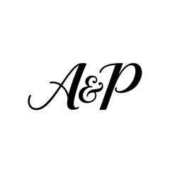 AP Monogram logo, Minimalist Typographic Line Monogram Logo,