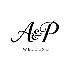 Elegant AP Monogram Logo for Wedding and Boutique Branding