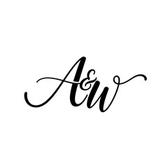 Luxury AW Initial Lettermark Logo with Clean Typography Style