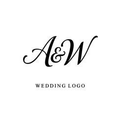 Elegant AW Monogram Logo for Wedding and Boutique Branding