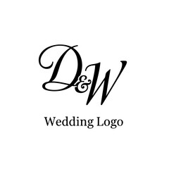 D&W Monogram logo, Minimalist Typographic Line Monogram Logo,DW Wedding monogram logo
