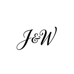 Wedding Creative Luxury Calligraphic Logo JW on white background vector
