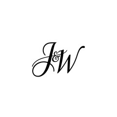 Luxury JW Initial Lettermark Logo with Clean Typography Style