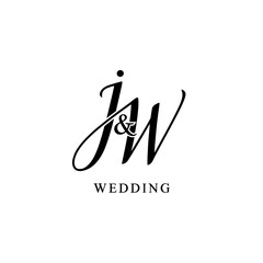 Elegant JW Monogram Logo for Wedding and Boutique Branding