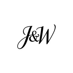 JW Monogram logo, Minimalist Typographic Line Monogram Logo