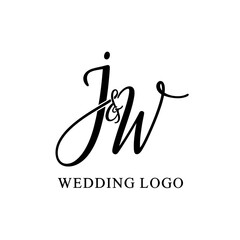 JW Monogram logo, Minimalist Typographic Line Monogram Logo