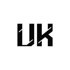 Obraz premium UK monogram logo design letter text name symbol monochrome logotype alphabet character simple logo