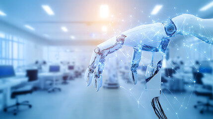 Robotic Hand with Neural Network Overlays in a Modern Office Setting