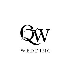 QW Monogram logo, Minimalist Typographic Line Monogram Logo,