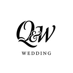 QW Monogram logo, Minimalist Typographic Line Monogram Logo,