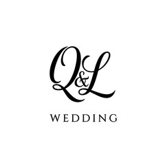 Fototapeta premium Luxury QL Letter Logo for Premium Business and Brand Identity