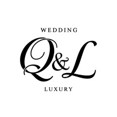 QL Monogram logo, Minimalist Typographic Line Monogram Logo