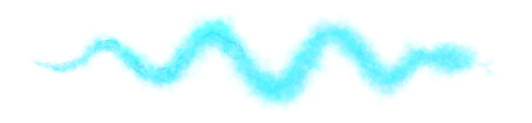 Glowing light blue smoke trail resembling a snake, curling softly on transparent background, ideal as a mystical mockup or template for fantasy, sci fi or surreal visual projects