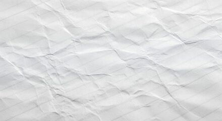 Close up of crumpled white paper texture for background isolated on white background