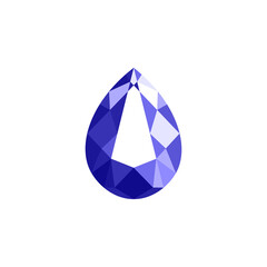 drop shape sapphire blue jewel diamond