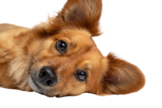 Close-up of a dog's head and shoulders