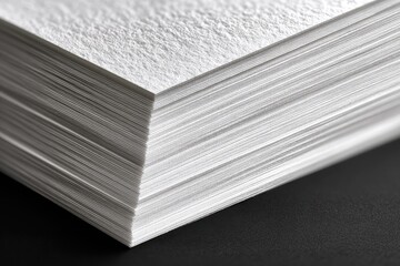 Close-up of a thick stack of white paper
