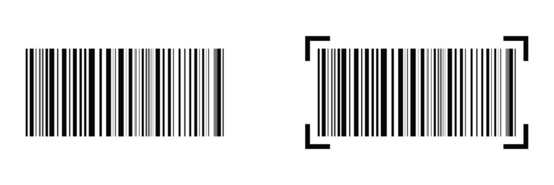 Barcode icon. Barcode vector icon. Simple fake bar code. Bar code for web design. Barcode product distribution icon. Vector illustration isolated on white background.