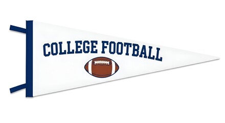 College football pennant flag, clean background