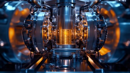 Fototapeta premium Exploring advanced machinery in electric vehicle manufacturing high-tech facility industrial photography close-up innovative engineering