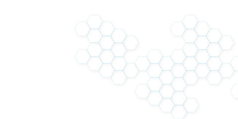 Abstract white hexagon concept background. Seamless pattern with hexagon. Hexagonal white hexagons honeycomb wallpaper. Abstract white lines background