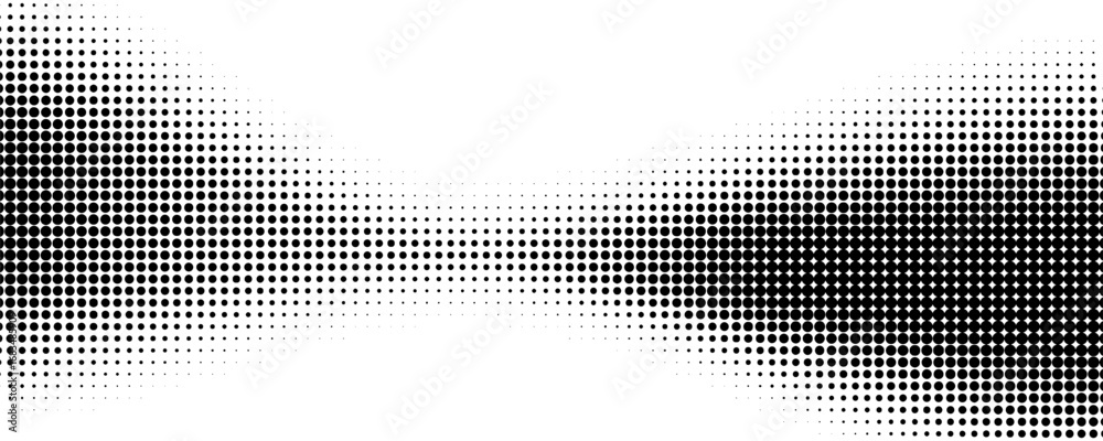 Sticker black and white abstract halftone background with dotted pattern design