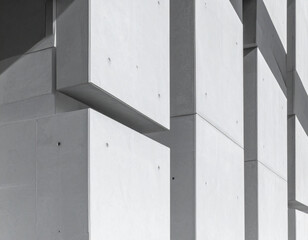 Moody modern architecture in monochrome concrete building shadows minimalist design urban environment close-up viewpoint