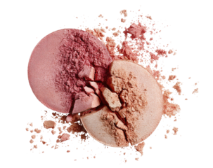 Blush powder, two shades, shattered