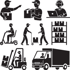 Logistic Warehouse Delivery Shipping Icon Pictogram
