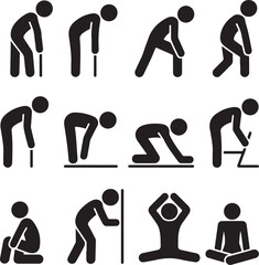 Man People Athletic Exercise Stretching Symbol Pictogram Icon