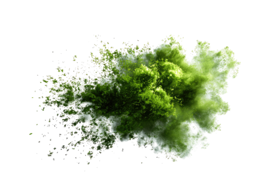 Abstract explosion of bright green and white
