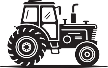 Modern agricultural tractor glyph icon