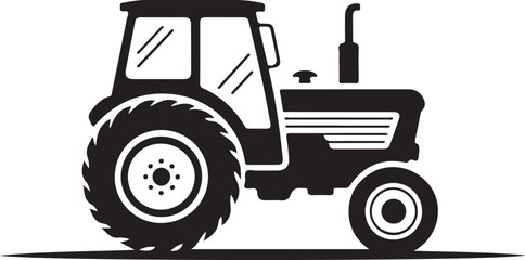 Modern agricultural tractor glyph icon