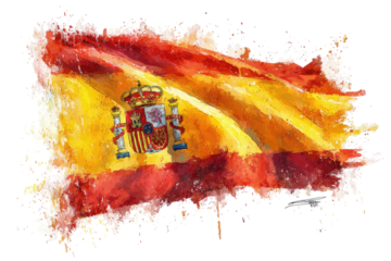 Spanish flag, artistic, textured