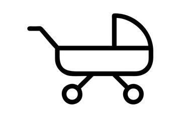 Vector art of baby stroller, a simple and minimal vector icon
