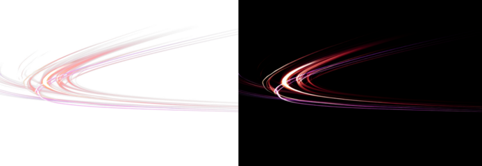 Bright neon line pattern png with motion blur, color gradients, and tech-inspired abstract wave elements for business design templates

