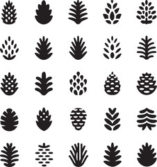 Obraz premium Pine cone icons set. Simple set of pine cone vector icons for web design on white background