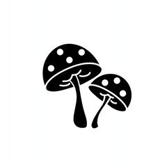 A simple mushroom illustration in a flat, minimalist vector style