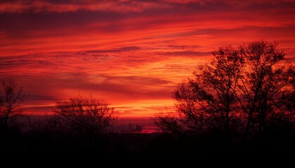 Fototapeta premium breathtaking sunrise in shades of red and velvet