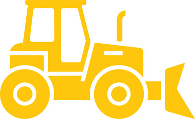 Road scraper or grader glyph icon