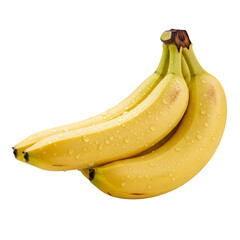 Bunch of Ripe Bananas with Water Droplets fruit food isolated on a transparent background