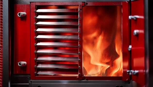 detailed view of fire damper flaps