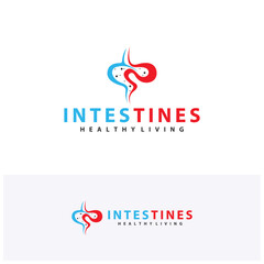 Intestine human organ logo design concepts. Medical symbol. Vector illustration