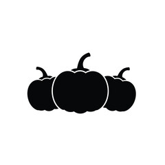 Three black pumpkins autumn carving